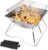 Odoland BBQ Feuerstelle, tragbare Lagerfeuerstelle, faltbarer Campinggrill, Grill aus 304 Edelstahl für Camping, Picknick, Terrasse, Garten mit Tragetasche