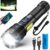 SIDARK Wiederaufladbare LED-Taschenlampe, 500.000 Lumen, extrem hell mit Seitenlicht, 9 Modi, Zoom-Funktion und IPX7 wasserdicht, Taschenlampe mit starkem Licht für Outdoor-Camping-Notfälle