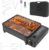 Camping-Gasgrill 2,2 kW tragbar mit 2 Grillrosten & Tragetasche, Tisch-Gasgrill mit Piezo-Zündung & Fettauffangschale, Gasherd-Grill 2-in-1 für Kartuschen und Gasflaschen – ideal für