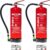 Protex 2 x Schaum-Feuerlöscher SD6 E – 6 Liter – fluorfrei – für Brandklassen A und B – nach DIN EN 3 – 11 kg – mit praktischer Halterung – mit Prüfplakette – hergestellt in der EU