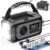 12000 mAh Kurbelradio mit Handy-Ladefunktion, Solarradio mit 2 Solarpanels, tragbares AM/FM-Notfallradio mit Kopfhöreranschluss/Leselicht/LED-Taschenlampe/Kompass/SOS-Alarm für Camping Outdoor G