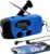 iRonsnow Notfall-Solarradio, tragbares Kurbelradio mit LED-Taschenlampe, wiederaufladbares 5000-mAh-Netzteil, SOS-Alarm, AM/FM-Solarwindradio, USB-Ladegerät für Wandern, Camping (5000 mAh, blau)