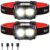 Blukar LED-Stirnlampe, wiederaufladbar, superhelle 2000 l Stirnlampe mit 8 Lichtmodi, Sensor und Rotlicht, leichte IPX5 wasserdichte Mini-Stirnlampe für Joggen, Camping, Angeln – 2 Stück