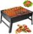 Auauraintt Kompakter Mini-BBQ-Grill – Holzkohle, tragbar und faltbar, Tischgrill, Campinggrill, Picknick-Grill, für Picknick, Garten, Terrasse, Camping, Reisen