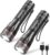 BUCASA Taschenlampe LED wiederaufladbar, 2000 Lumen, extrem helle LED-Taschenlampe mit 3 Modi, 2 Stück, zoombare Taschenlampen, Kinder, wasserdicht, lange Laufzeit, Taschenlampe für Camping, Outdoor, Wandern, Notfall