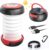 GlobaLink LED-Campinglampe, faltbare Solar-Campinglaterne, Energiebank mit 2 Lademethoden (Solar/USB C) und 3 Lichtmodi für Camping, Angeln, Notfall, inklusive Survival-Armband mit Pfeife (rot)