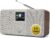 MD5 Stereo-DAB-Radio mit Bluetooth 5.3 und 2,4-Zoll-Farbdisplay, tragbares UKW-Digitalradio, 2.0-Stereo-Sound, 40 Speicherplätze, Alarme, Schlummer- und Schlaffunktion, USB-C-Netz- oder Batteriebetrieb (Walnuss)