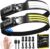 MLIAIMCE Wiederaufladbare LED-Stirnlampe, superhell, 230° Weitwinkel, 3 x LED-Weißlichtsensor, Stirnlampe, wasserdicht, 0,14 lb, leichte Stirnlampen für Camping, Joggen, Wandern, Angeln