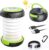 GlobaLink LED-Campinglampe, faltbare Solar-Campinglaterne, Energiebank mit 2 Lademethoden (Solar/USB) und 3 Lichtmodi für Camping, Angeln, Notfall, inklusive Survival-Armband mit Pfeife (grün)
