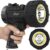 BUYSIGHT Ture wiederaufladbare Stirnlampe, 1600 hohe Lumen, Handscheinwerfer, wasserdichte Taschenlampe, Jagdscheinwerfer mit Rotfilter (Graphitschwarz COB)