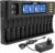 18650 Akkuladegerät, JIUWIIL 12+2 Bay Schnellladegerät Universal-Akkuladegerät mit LCD-Display für wiederaufladbare Akkus Li-Ion LiFePO4 26650 17500 16340 18650 14500 10440 & 9V