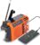 Kurbelradio, Notfallradio mit 2600-mAh-Powerbank, Solar- und USB-C-Aufladung, AM/FM/SW-Weltempfänger, LED-Taschenlampe und SOS-Alarm für Notfallsets (Orange)