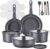 JEETEE Topf- und Pfannensets mit abnehmbarem Griff, 20-teilig, Titan-Antihaft-Pfannenset, Induktionstopf-Set, Kochtopf-Set mit Deckel, geeignet für alle Herdarten, Wohnmobil, Backofen und Spülmaschine