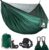 COVACURE Outdoor-Hängematte mit Moskitonetz, ultraleicht, atmungsaktiv, schnell trocknend, Fallschirm-Nylon, Camping-Hängematte für Trekking, Reisen, Strand, Garten, mit 350 kg Tragkraft, Schwarz und Grün)