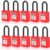 Lockout Lock 38 mm, 10 Sets Lockout Tagout Vorhängeschloss Sicherheitswerkzeug Elektrische Sicherheitsvorhängeschlösser für Fabriken (Rot)