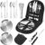 Camping-Geschirr-Set für 2 Personen, 12-teiliges tragbares Camping-Besteck-Set aus Edelstahl für Camping, Picknick, Reisen, inklusive Bestecktasche, Edelstahl-Gabeln, Messer und Löffel, wiederverwendbar