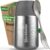 Blockhütte Thermo-Speisebehälter 1 Liter aus Edelstahl, Warmhaltebehälter mit Reinigungsbürste, Warmhalteschale mit doppelwandiger Isolierung, Thermo-Brotdose für Erwachsene