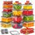 Wwtop 42 Frischhaltedosen mit Deckel, Vorratsdosen-Set (21 Behälter + 21 Deckel), Meal-Prep-Boxen, auslaufsichere Aufbewahrungsbox mit Deckel, Küche für Mikrowelle, Kühlschrank, BPA-frei