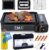 ZMC 2-in-1 tragbarer Campingkocher und Gasgrill klein inkl. Grillzubehör-Set und Koffer + 4x Gaskartuschen 227g, Balkontischgrill Gaskocher 2,2 kW mit LPG-Anschluss für Camping, Outdoor und Indoor