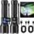 GEARLITE Taschenlampen LED wiederaufladbar, 6000 LM LED-Taschenlampe extrem hell mit 3 Modi, IP65 wasserdicht, Handlampe zoombar für Camping, Wandern, Outdoor, 2 Stück