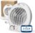 Mobiler Heizlüfter 2000 W inklusive Ventilator – Standheizung sehr leise – tragbare Heizung mit Thermostat & 4-Stufen-Schalter – energiesparender Ventilator & Lüfter (weiß)