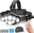 MLIAIMCE Stirnlampe, superhelle wiederaufladbare LED-Stirnlampe, 18000 Lumen, 8 LEDs, 8 Modi mit rotem Licht, Warnlicht, Stirnlampe, IPX4 wasserdicht, perfekt für Camping, Angeln, Outdoor, Joggen, Arbeit, Wandern