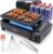 Gasgrill Camping mit 8 Kartuschen Grillplatte Grillrost + Schaschlikspieße | Mit 4 oder 8 Gaskartuschen, tragbarer Gaskochergrill mit Koffer