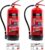 MBS FIRE Schaum-Feuerlöscher 6 L mit Manometer mit Wartungszertifikat 27A 183B, 2 Stück