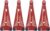 Stabile Universal-Wandhalterung für Feuerlöscher, Handfeuerlöscher, Pulverlöscher, Schaumlöscher, Feuerlöscher oder CO2-Feuerlöscher zur Wandmontage (4 Stück, rot)