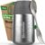 Blockhütte Isolierter Thermobehälter aus Edelstahl, 530 ml – 730 ml, mit Bürste & Göffel, Thermo-Lunchbox für Erwachsene & Kinder, Thermobecher, Babybrei & Müsli