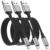 USB-A-auf-Lightning-Kabel 1 m, (3er-Pack, MFi-zertifiziert), USB-iPhone-Ladekabel, Schnellladekabel, geflochtenes Nylon-Datenkabel für Apple iPhone 14 13 12 11 X 8 7 6 Plus SE iPad, Schwarz