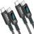 100 W USB C auf USB C Kabel, (2 Pack 1 m) PD Schnellladekabel USB C Ladekabel mit LED-Anzeige, kompatibel mit iPhone 16 15 Pro Max Samsung Galaxy S25 S24 S23 Ultra Pixel 7 iPad Pro MacBook Air
