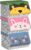 SONGMICS Aufbewahrungsboxen, 3er-Set, faltbare Stoffboxen mit Griffen, Organizer, magnetischer Deckel, für Kinderzimmer, Spielzimmer, Tiermotive, rosa, blau, grün und grau, RFB760P01