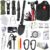 Survival-Kit 163 in 1, Notfall-Überlebensausrüstung mit Kompass, Jagdmesser, Multitool, Hammer, Axt, Taschenlampe und anderem Zubehör, Geschenke für Männer, Camping, Wandern, Abenteuer