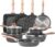 JEETEE Kochtopf- und Pfannen-Set, 23-teilig, Grau/Schwarz, Antihaft-Induktionstopf-Set mit Glasdeckel, Kochtopf, Bratpfannen, Schmorpfanne, Crêpes-Pfanne, Grillpfanne