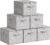 SONGMICS Aufbewahrungsbox mit Deckel, faltbare Stoffbox mit Griffen, Aufbewahrung für Kleidung, Vliesstoff, 6er-Set, 40 x 30 x 25 cm, Taubengrau RZB003W02