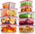 KICHLY 18 Vorratsgläser mit Deckel (9 Behälter, 9 Deckel), Frischhaltedosen, Meal-Prep-Boxen, auslaufsichere Gefrierbehälter, BPA-freier Küchen-Aufbewahrungsbox-Organizer (rot)